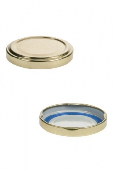 Deckel TO-58 gold BLUESEAL past, speziell für fett- und ölhaltige Füllgüter, PVC-frei
